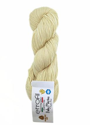 Пряжа baby merino/бэби мерино, ванильный 72133, etrofil