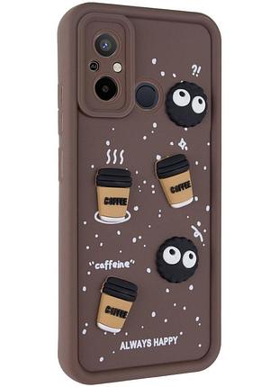 Чехол tpu toys case для xiaomi redmi 12c / poco c55 brown / always happy