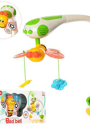 Детская карусель с подвесками на кроватку с проектором неба