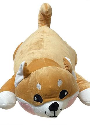 Дитяча м'яка іграшка "акіта-іну" іграшка з пледом, розмір 60 см