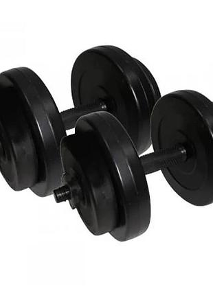 Гантели наборные композитные в пластиковой оболочке 2 шт по 8 кг rock pro