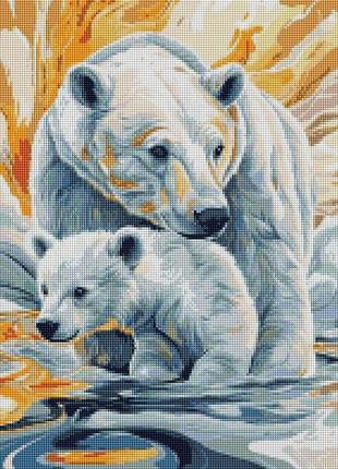 Алмазная мозаика "два белых медведя" dbs1263, 40х50 см