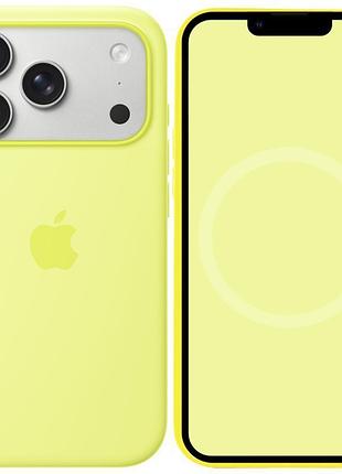Чехол silicone case (aaa) with magsafe and animation для apple iphone 17 pro (6.3") purple fog neon yellow