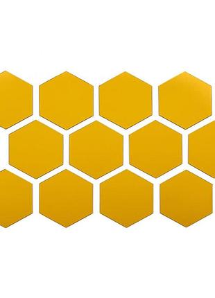 Дзеркальний декор акриловий самоклеючий 80*70мм золото, 12шт(d) sw-00002515