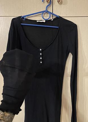 Лонгслів тонкий ультра тонкий бавовняний котон 100% павутинка напівпрозорий прозорий чорний вінтаж гранж стилізовий y2k vintage