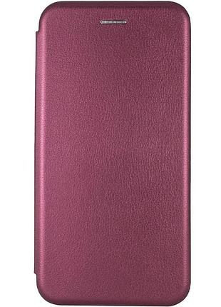 Кожаный чехол-книжка classy для tecno spark go 1 (kl4) / spark go 2025 бордовый