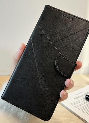Чехол для xiaomi redmi note 11 pro книжка подставка с хлястиком и визитницей черный
