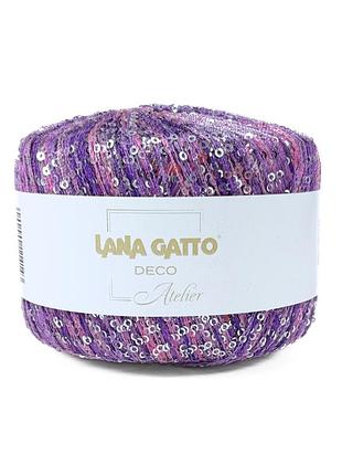 Пряжа deco/деко, фиолетово-сиреневый микс 30909, lana gatto