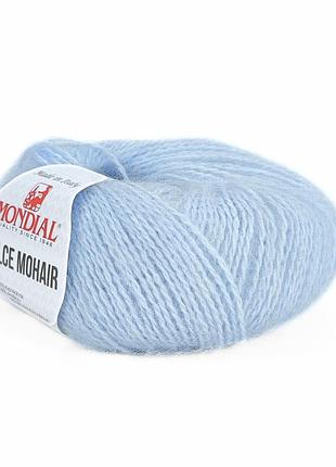 Пряжа dolce mohair/дольче мохер, голубой мел 80, mondial