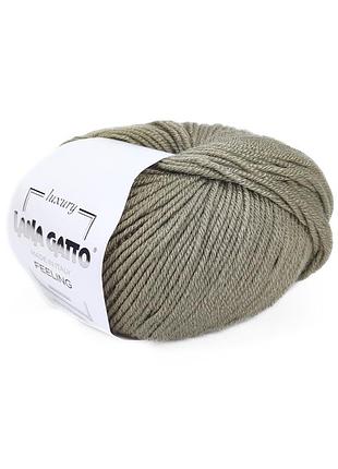 Пряжа feeling/филинг, оливковый 13757, lana gatto