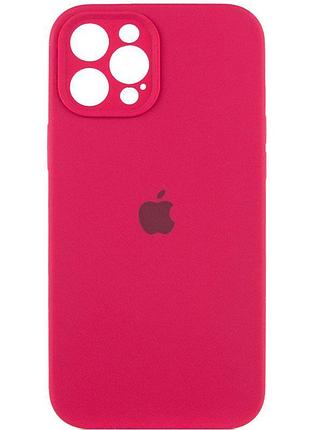 Чехол silicone case full camera protective (aa) для apple iphone 12 pro (6.1") красный / rose red