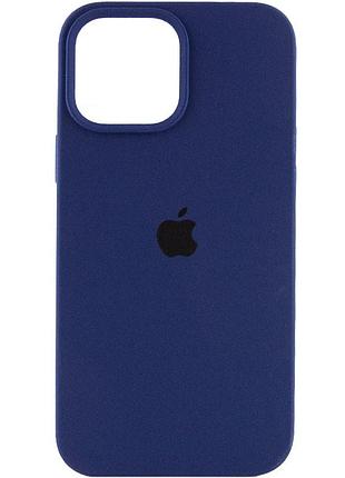 Чехол silicone case full protective (aa) для apple iphone 14 pro (6.1") синий / deep navy