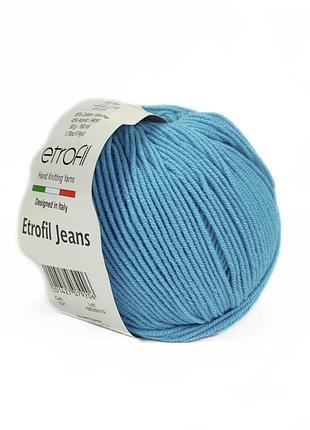 Пряжа etrofil jeans/этрофил джинс,голубая лазурь 021, etrofil