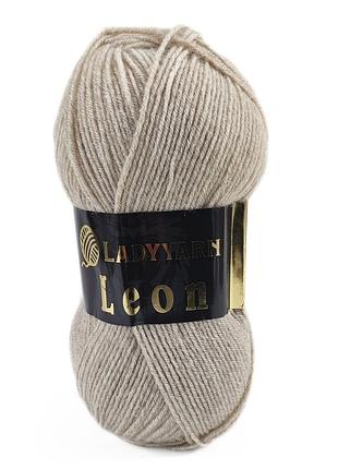 Пряжа leon/леон, бежевый ln018, lady yarn