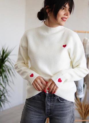 One size светр з сердечками ❤️