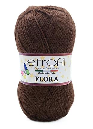 Пряжа flora/флора,тёмно-коричневый 70769, etrofil
