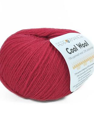 Пряжа cool wool/кул вул, алый 19, performance