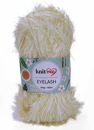 Пряжа eyelash/айлеш, сливочный 04, knit me