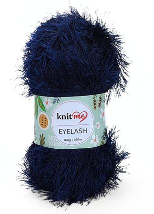 Пряжа eyelash/айлеш, темно-синий 30, knit me