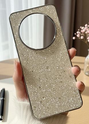 Чехол для xiaomi redmi 14c силиконовая женская накладка блестящая с микрофиброй белый