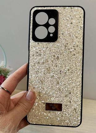 Чохол на xiaomi redmi note 12 4g силіконова жіноча накладка блискуча diamond shine білий
