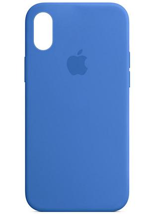Чехол silicone case full protective (aa) для apple iphone x / xs (5.8") синий / capri blue