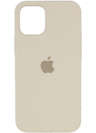 Чехол silicone case full protective (aa) для apple iphone 12 pro max (6.7") бежевый / antique white