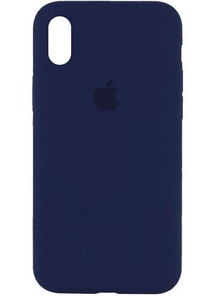 Чехол silicone case full protective (aa) для apple iphone xs max (6.5") синий / deep navy