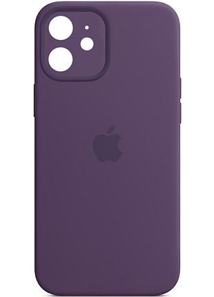 Чехол silicone case full camera protective (aa) для apple iphone 12 (6.1") фиолетовый / amethyst