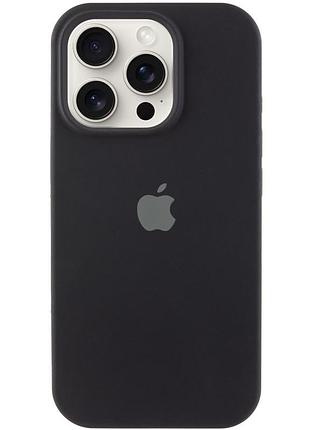 Чехол silicone case full protective (aa) для apple iphone 14 pro (6.1") черный / black