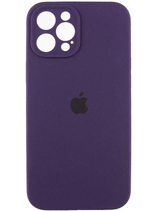Чехол silicone case full camera protective (aa) для apple iphone 12 pro max (6.7") фиолетовый / elderberry