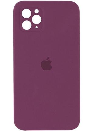 Чехол silicone case square full camera protective (aa) для apple iphone 11 pro max (6.5") бордовый / maroon
