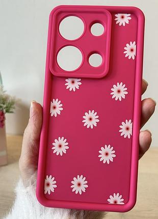 Чехол для poco m6 pro 4g силиконовый с рисунком tpu pictures case розовый ромашки