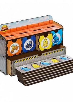 Деревянная настольная игра "транспорт-2" ubumblebees сортер-комодик