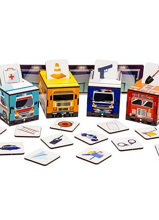 Дитячий сортер монтессорі "машинки"