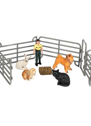 Дитячий іграшковий набір "ферма" собака, кішка, кролики