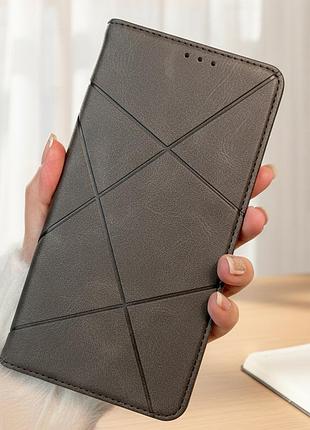 Кожаный чехол-книжка wallet case для samsung galaxy a35 5g серый