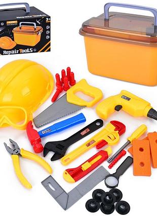 Игровой набор инструментов "repair tools" каска, ящик, молоток