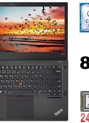Ультрабук б-класс lenovo thinkpad t470 / 14" (1366x768) tn / intel core i5-7300u (2 (4) ядра по 2.6 - 3.5 ghz) / 8 gb ddr4 / 240