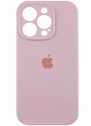 Чехол silicone case full camera protective (aa) для apple iphone 15 pro (6.1") розовый / chalk pink