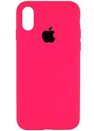 Чехол silicone case full protective (aa) для apple iphone xs max (6.5") розовый / barbie pink