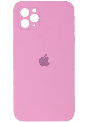 Чехол silicone case square full camera protective (aa) для apple iphone 11 pro max (6.5") розовый / light pink