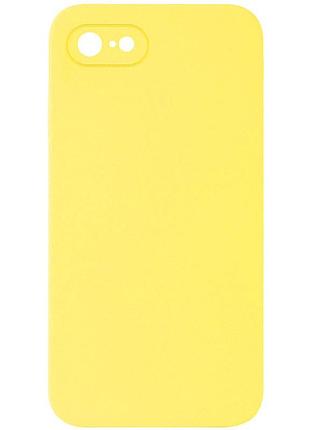 Silicone case square full camera protective (aa) nologo для apple iphone 7 / 8 / se (2020) (4.7") жовтий / yellow