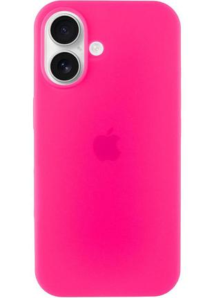 Чехол silicone case full protective (aa) для apple iphone 16 plus (6.7") розовый / barbie pink