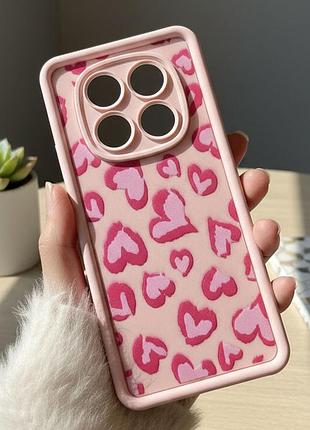 Чохол для xiaomi redmi note 14 pro 4g силіконовий з малюнком tpu pictures пудровий сердечка