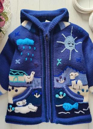 4 роки, зріст 104 в'язана дитяча кофта на блискавці  артикул: 25322