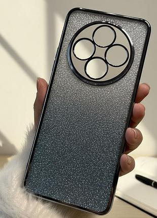 Чехол для xiaomi redmi 14c силиконовая женская накладка блестящая градиент голубой