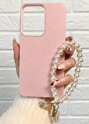 Чохол на samsung a36 силіконовий блискучий з ремінцем на руку diamond shine (рожевий)