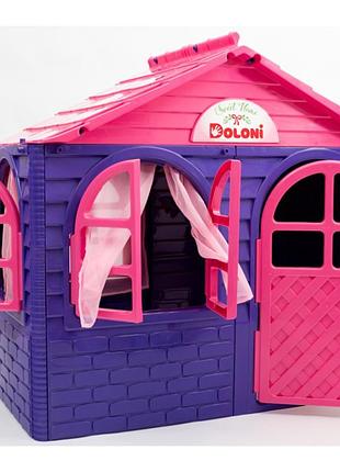Дитячий ігровий будиночок зі шторками пластиковий
