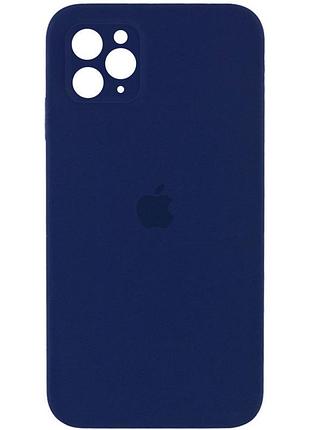 Чехол silicone case square full camera protective (aa) для apple iphone 11 pro max (6.5") темно-синий / midnight blue